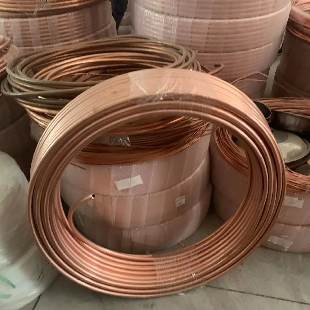 R410A冷媒紫铜管6*0.6空调制冷连接用无氧T2紫铜输氧蚊香盘管